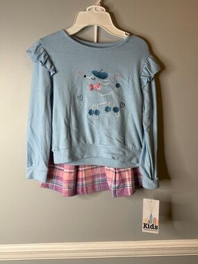 Little Girl Two Piece Sweater and Plaid Skirt set Size 6